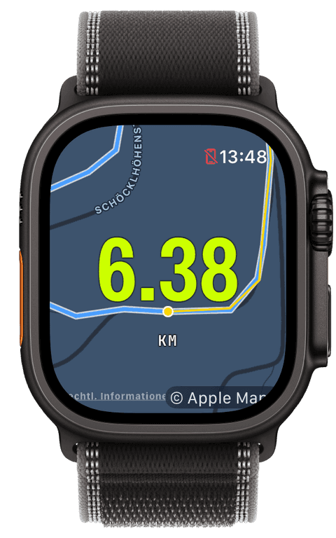 Eine Wanderung mit Distanz über einer Routenkarte — Athletic