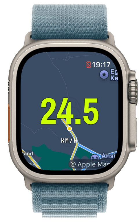 A mountain-bike ride with speed over the trail map