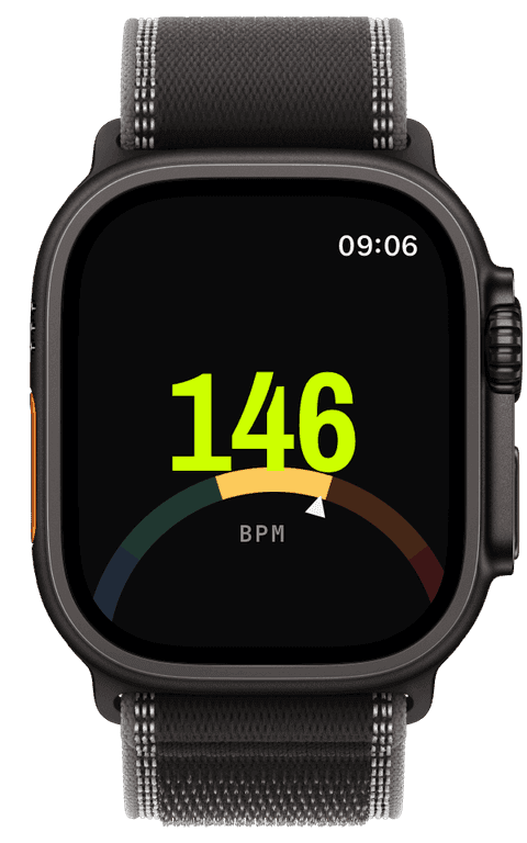A heart-rate zone band during a workout