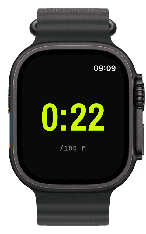 Ein Pool-Schwimm-Screen auf der Apple Watch