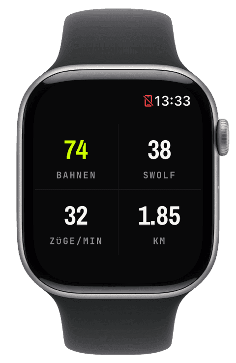 Ein Bahnenschwimmen mit Vier-Werte-Schwimm-Dashboard — Athletic