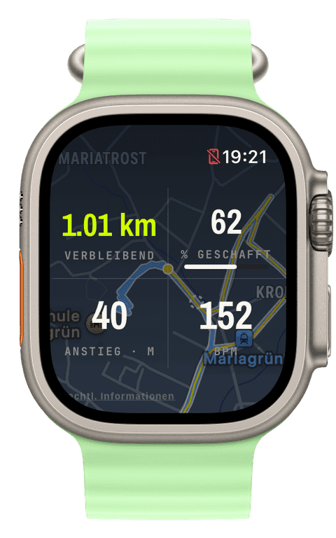 Routen-Following auf der Watch mit Abseits-Zeiger zurück zum Track