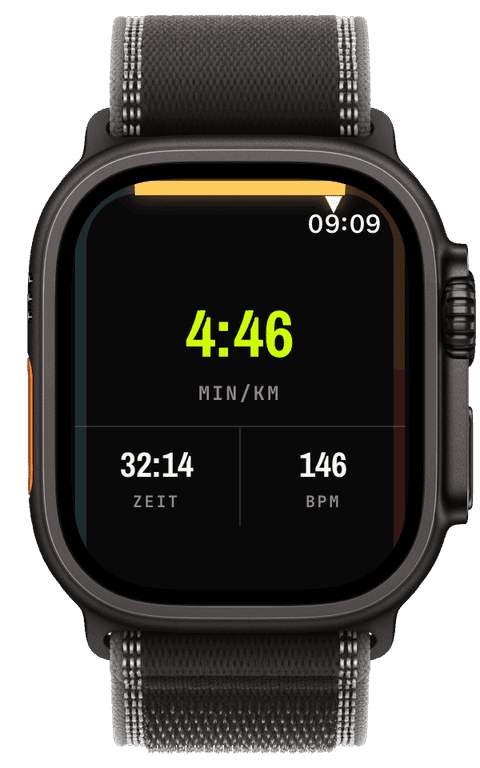 Ein Live-Lauftraining auf der Apple Watch
