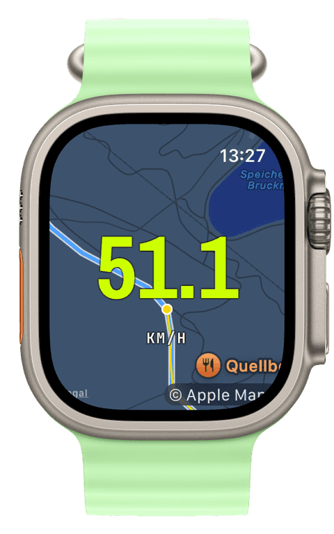 A ski run with speed over the slope map — Athletic